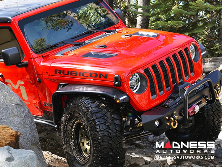 Jeep Wrangler JL Overland Tube Fenders By Metalcloak Front Raw Metal